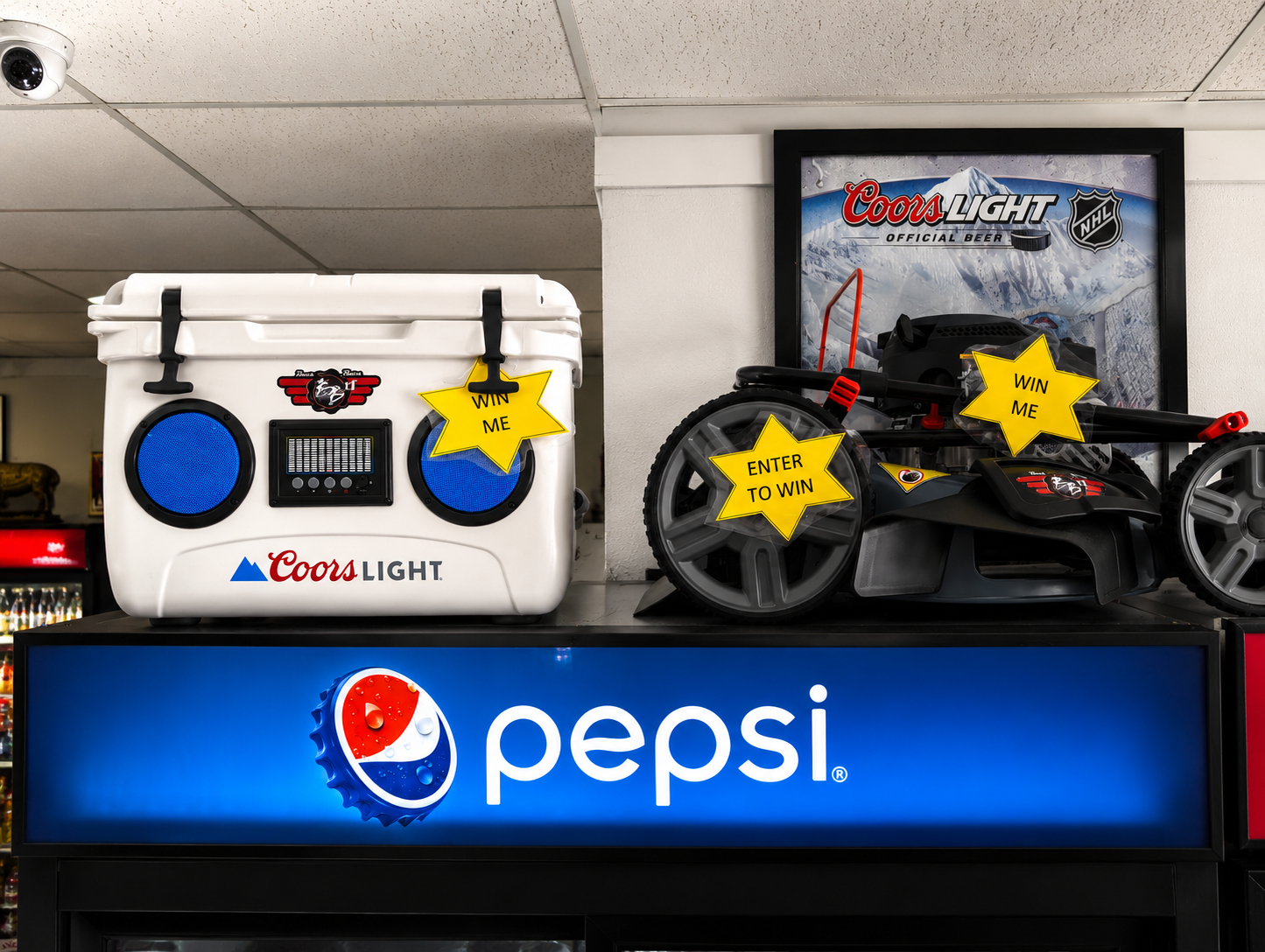 Coors Light giveaway prizes at Beer Barn II